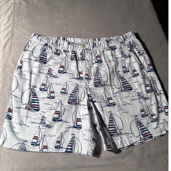 Izod Other - IZOD Saltwater Stretch Mens Sailboat Print Board Shorts Nautical Size L 7 Inseam